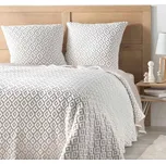Bílý/béžový set přehozu a povlaku na polštář jersey 240x260 cm Joana – douceur d'intérieur ID_1812578