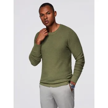 Pánský svetr Ombre Clothing Jedinečný olivový svetr se vzorem V1 SWSW-0181