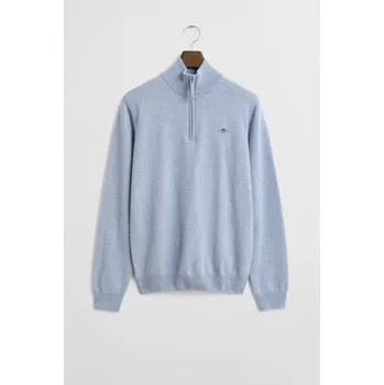 Pánský svetr SVETR GANT SUPERFINE LAMBSWOOL HALF ZIP LT BLUE MELANGE