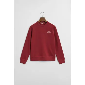 Dívčí mikina MIKINA GANT GRAPHIC RAGLAN C-NECK SWEAT PLUMPED RED