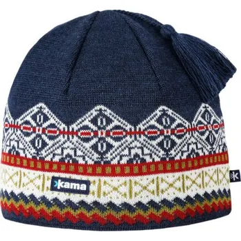 Sušička Kama pletená Merino čepice A187 108 - tmavě modrá UNI