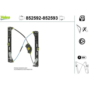 Stahovačka okna Zvedací zařízení oken VALEO 852592