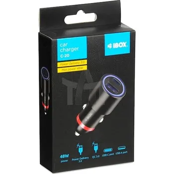 Nabíječka do auta 48W USB A+C INBOX ICC20