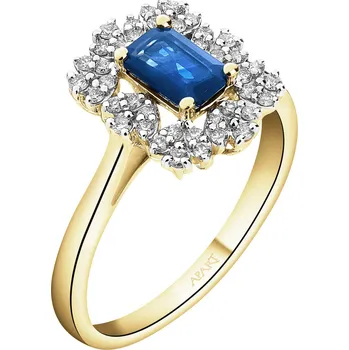 Prsten Zlatý prsten s brilianty a safírem - ryzost 585 - 231.116
