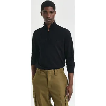 Pánský svetr SVETR GANT EXTRAFINE MERINO WOOL HALF ZIP BLACK