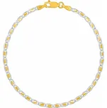 Zlatý náramek Valentino ze žlutého a bílého zlata s broušenými očky - 2,5 mm 19 cm