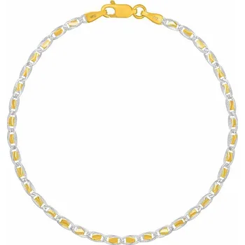 Šperk Zlatý náramek Valentino ze žlutého a bílého zlata s broušenými očky - 2,5 mm 19 cm