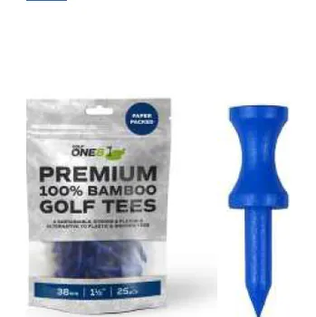 Golfová tyčka GOLF ONE8 týčka Premium 100% Bamboo Golf Tees 38mm (1a1/2") - modrá 25ks