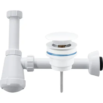 Sifon CERANO - Sifon umyvadlový - 5/4" - plast - DN32/40/50 mm - s výpustí click-clack - bez přepadu - bílá