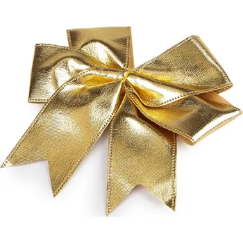 Vánoční dekorace Vánoční mašle metalická Varianta: 2 (13x12 cm) zlatá, Balení: 1 ks