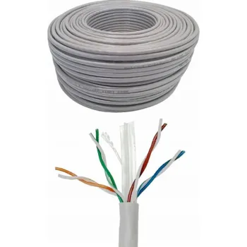 Síťový kabel NetRack Síťový kabel LAN Cat. 5e UTP, 305 m, CCA, Netrack, šedý