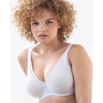 Podprsenka Zmenšující podprsenka ze strečové krajky s dvoubarevným efektem, s kosticemi bílá 85D