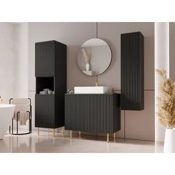 Umyvadlo Koupelnový nábytek Nawil V, Barva: černá, Sifon k umyvadlu: ne, Umyvadlo: ano MIRJAN 5903211428609