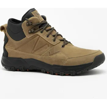 Pánské tenisky QUECHUA Pánské turistické nepromokavé kožené kotníkové boty NH 500 48 KAŠTANOVÁ