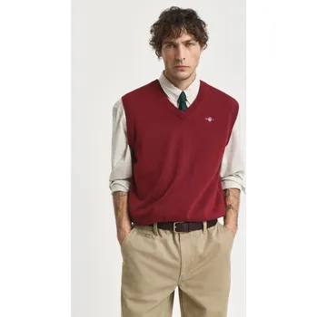 Pánské oblečení VESTA GANT CLASSIC COTTON VEST PLUMPED RED