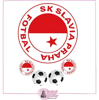 Jedlá dekorace na dort Slavia Praha - jedlý papír - Bez úprav / Jedlý papír / Bez decor gelu
