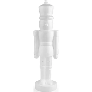 Vánoční dekorace Vojáček / louskáček 21x68 cm polystyren, barva bílá