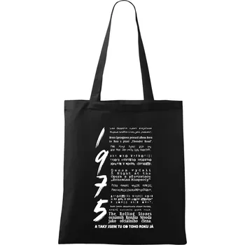Nákupní taška Pro rockera k narozeninám 1975 - Taška bavlněná - 42 x 38 cm ( Černá )
