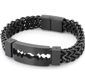 Šperk Punkový náramek z chirurgické oceli Razor Žiletka Černá Impress Jewelry 97k-cube