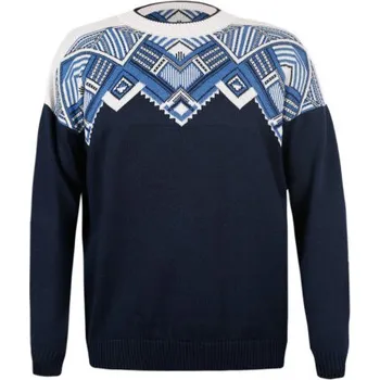 Pánský svetr Kama pánský pletený Merino svetr 4068 108 - tmavě modrá L