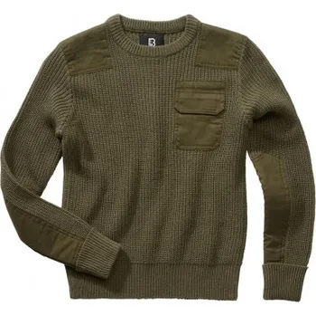 Pánský svetr Dětský svetr BW Pullover, Brandit, Olivový, 122/128