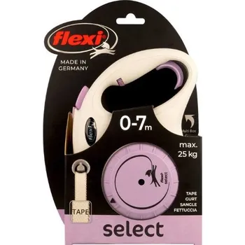 Vodítko pro psa Vodítko FLEXI Select (S/M) pásek světle šedé/lila (7m, do 25kg) (DOPRODEJ)
