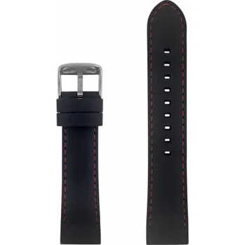 Módní doplněk Zeppelin Černý silikonový řemínek 22 mm