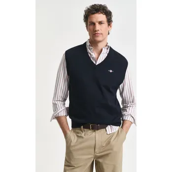 Pánský svetr VESTA GANT CLASSIC COTTON VEST EVENING BLUE