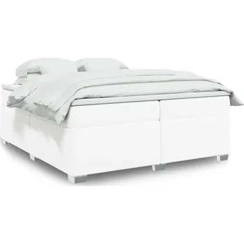 Postel vidaXL Box spring postel s matrací 200x200 cm umělá kůže [3285228] Barva: Bílá