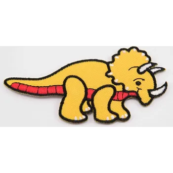 Nášivka Nažehlovací záplata - Triceratops - žlutý - rozměr 9,5 cm x 4,5 cm