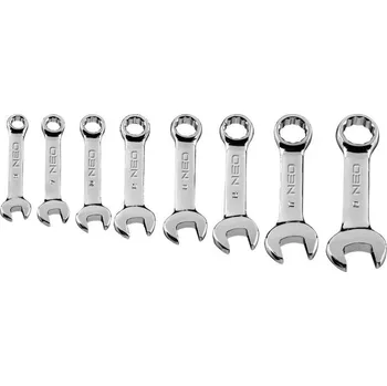 Klíč Kombinované klíče 8-19 mm (krátké), sada 8 ks 09-791 NEO TOOLS