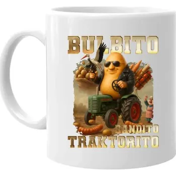 Žertovný předmět Bulbito bandito traktorito - brambor traktorista bandita - Italian Brainrot - hrnek s potiskem- Tričkový.cz
