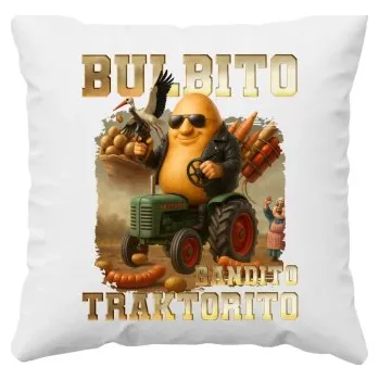 Žertovný předmět Bulbito bandito traktorito - brambor traktorista bandita - Italian Brainrot - polštář s potiskem- Tričkový.cz