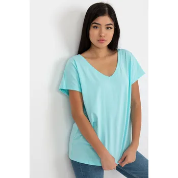 BASIC FEEL GOOD Dámské tričko s výstřihem Ariel mint Velikost: L