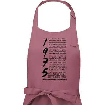 Kuchyňská zástěra Pro rockera k narozeninám 1975 - Pánská zástěra na vaření - Univerzální velikost ( Starorůžová )