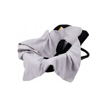 Dětská deka Mušelínová deka do autosedačky 80x80 cm - šedá