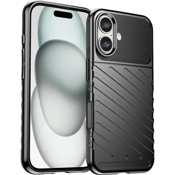 Pouzdro na mobilní telefon Hurtel Silikonový kryt Thunder Case pro iPhone 16 - černý