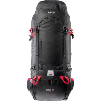 Sportovní taška HI-TEC Unisex turistický batoh Stone 65L pro dospělé ČERNÁ|ČERVENÁ