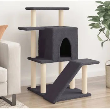 zahrada-XL Škrabadlo pro kočky se sisalovými sloupky tmavě šedé 97 cm 172099