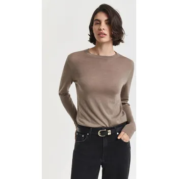 Dámský svetr SVETR GANT FINE MERINO C-NECK TAUPE BEIGE