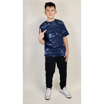 Reporter Young | Chlapecké černé tepláky s potiskem "MARS 67" na nohavici - Barva ČERNÁ, Velikost 158 243-0117B-27-100-1