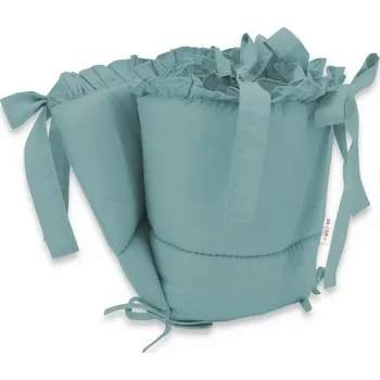 Mantinel s volánkem do postýlky 120 x 60 cm, 180cm Royal - tm. mátový, Baby Nellys