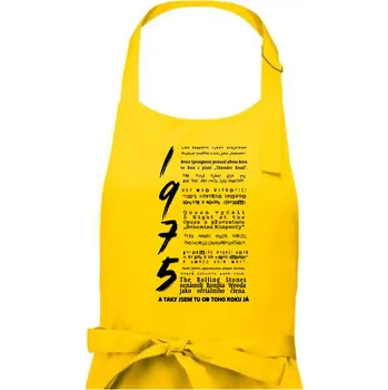 Kuchyňská zástěra Pro rockera k narozeninám 1975 - Dámská zástěra na vaření - Univerzální velikost ( Žlutá )