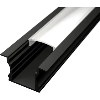 LED osvětlení Ledshopik LED profil vestavný ALPI SURFACE-K černý - LED profil SURFACE-K černý - 1m
