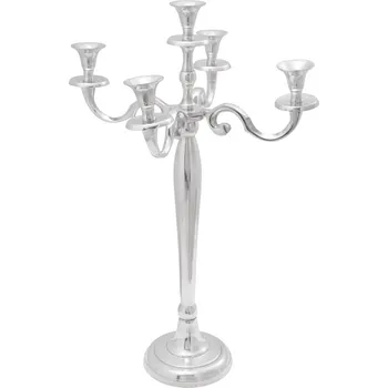 Svícen vidaXL Svícen Stříbrná 39 x 39 x 60 cm Hliník