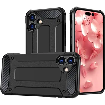 Pouzdro na mobilní telefon Hurtel Hybrid Armor kryt pro iPhone 16 Plus – černý