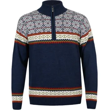 Pánská móda Kama pletený Merino svetr 4097 108 - tmavě modrá XXL