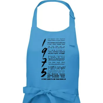 Kuchyňská zástěra Pro rockera k narozeninám 1975 - Pánská zástěra na vaření - Univerzální velikost ( Světlý tyrkys )