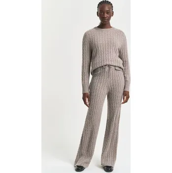 KALHOTY GANT CABLE KNIT WOOL PANTS TAUPE BEIGE