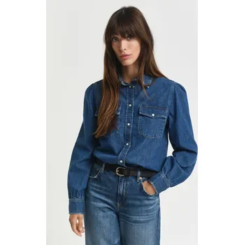 Dámská košile KOŠILE GANT REG PUFF SLEEVE DENIM SHIRT INDIGO